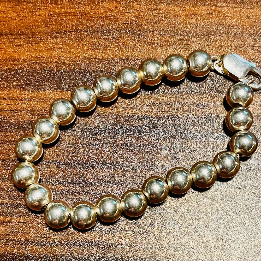Elegant Sterling Silver Beaded Bracelet